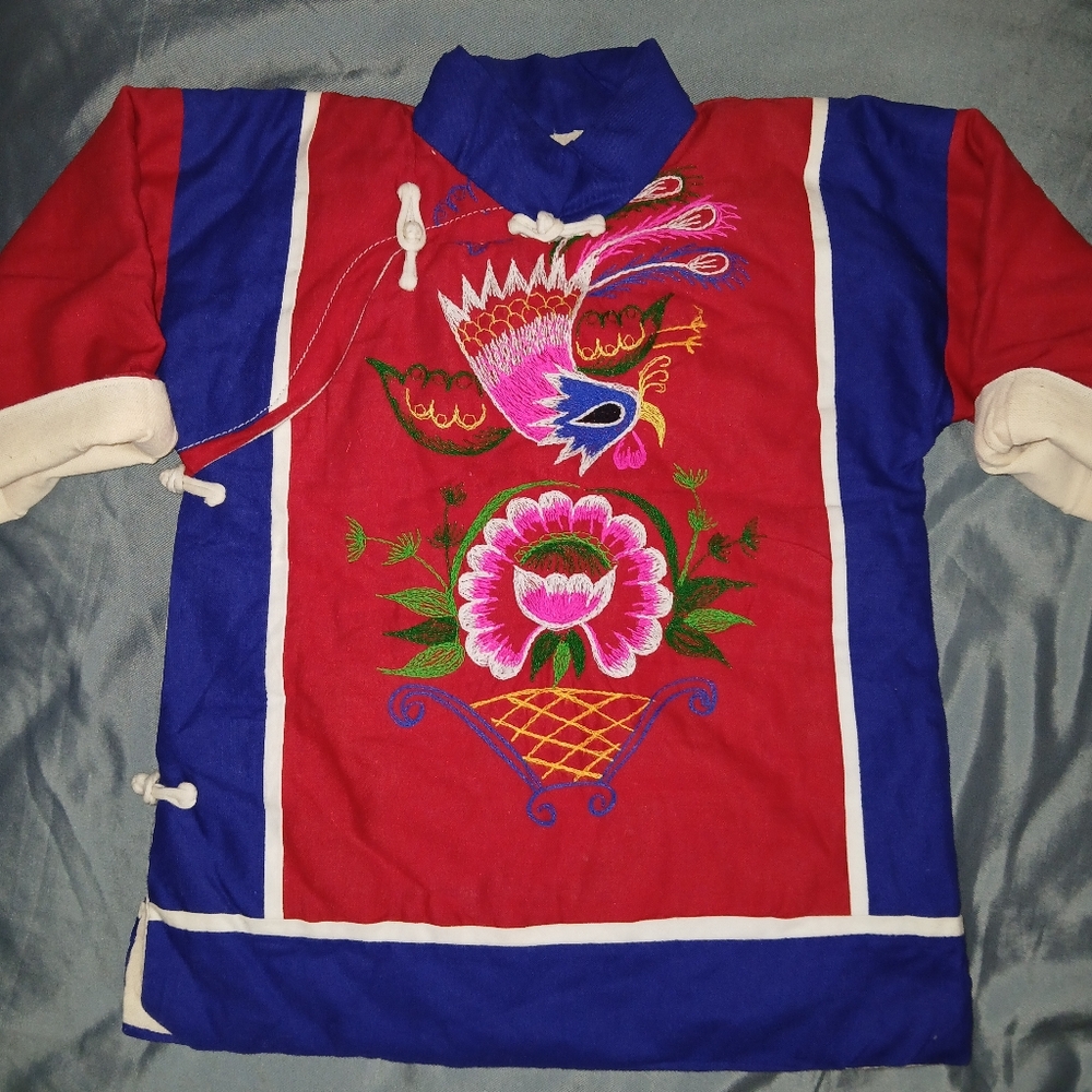 Vintage Embroidered Chinese Romper/ Jacket Set - Picture 7 of 13